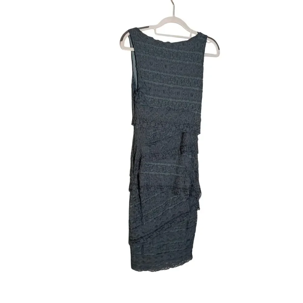 Bailey 44 blue tiered Bodycon‎ sleeves lace dress